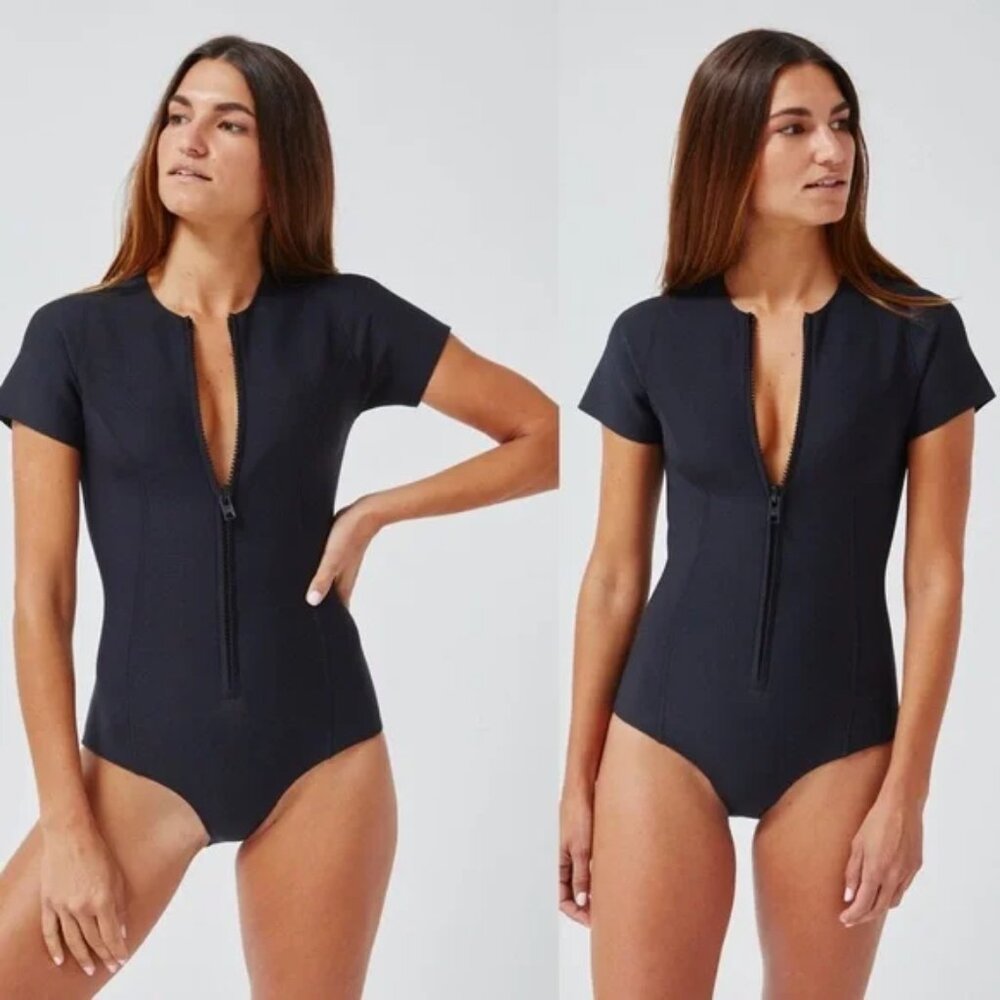 Lisa Marie Fernandez Farrah Swimsuit Wetsuit Black Neoprene size 4 Large L